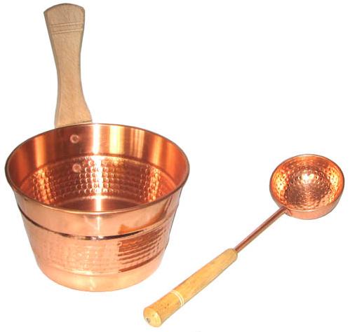 Sauna kovası ve kepçesi Sauna kovası ve kepçesi